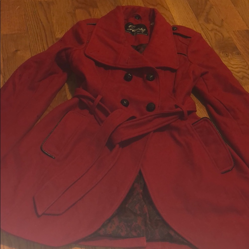 Guess Red Pea Coat L